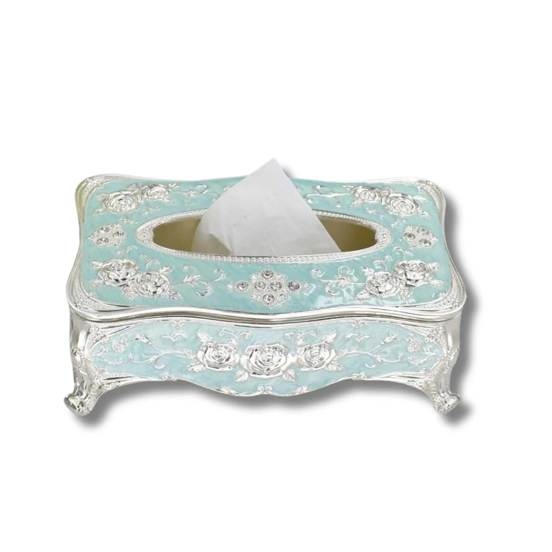 Enamel Tissue Box (Blue)